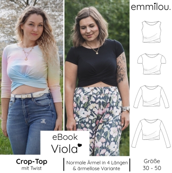 eBook Crop-Top mit Twist "Viola" Größe 30-50 Schnittmuster & Nähanleitung